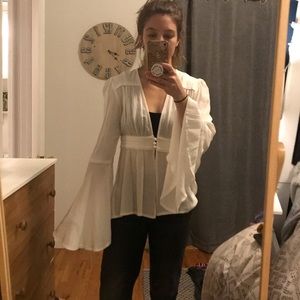 White flowing blouse